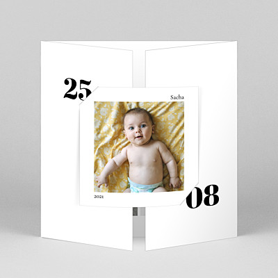 Faire-part de naissance design intemporel (fenêtre) blanc Faire-part de naissance design intemporel (fenêtre) blanc
