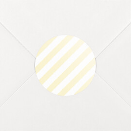 Stickers pour enveloppes naissance Rayures pastel jaune