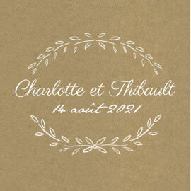 Etiquette perforée mariage Poème kraft