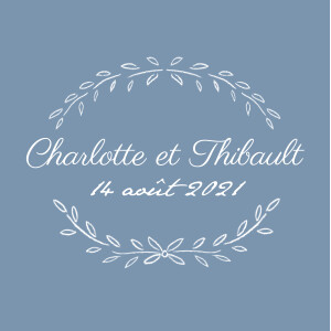 Etiquette perforée mariage Poème bleu Etiquette perforée mariage Poème bleu