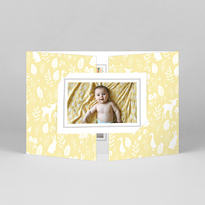 Faire-part de naissance jaune fable (fenêtre paysage) jaune Faire-part de naissance jaune fable (fenêtre paysage) jaune