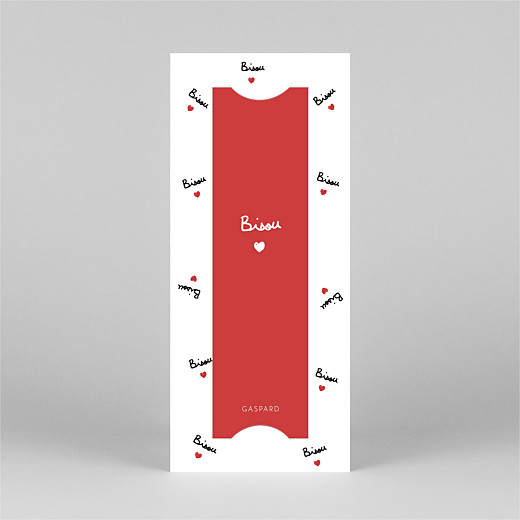 Faire-part de naissance Bisou by mathilde cabanas (marque-page) rouge - Vue 2 Faire-part de naissance Bisou by mathilde cabanas (marque-page) rouge - Vue 2