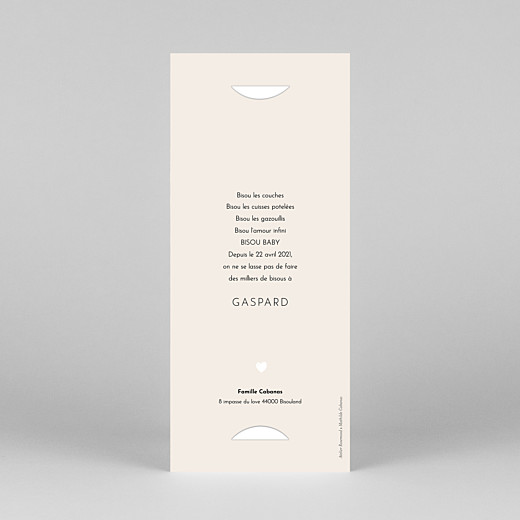 Faire-part de naissance Bisou by mathilde cabanas (marque-page) rouge - Vue 4 Faire-part de naissance Bisou by mathilde cabanas (marque-page) rouge - Vue 4