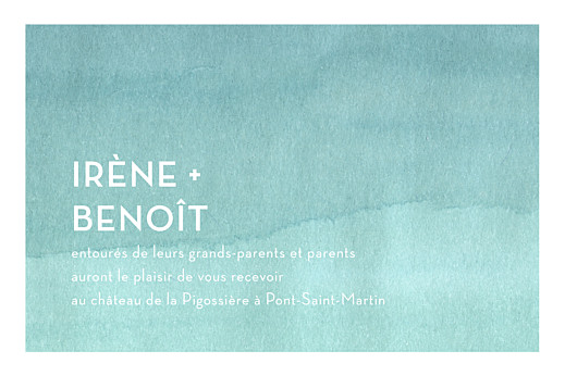 Carton d'invitation mariage Aquarelle turquoise Carton d'invitation mariage Aquarelle turquoise