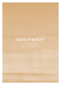 Couverture livret de messe mariage Aquarelle ocre Couverture livret de messe mariage Aquarelle ocre