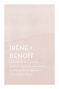 Carton d'invitation mariage rose aquarelle (portrait) eau de rose Carton d'invitation mariage rose aquarelle (portrait) eau de rose