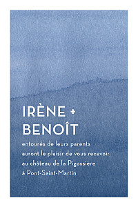 Carton d'invitation mariage bleu aquarelle (portrait) bleu orage Carton d'invitation mariage bleu aquarelle (portrait) bleu orage