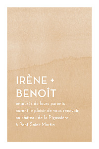 Carton d'invitation mariage aquarelle (portrait) ocre Carton d'invitation mariage aquarelle (portrait) ocre