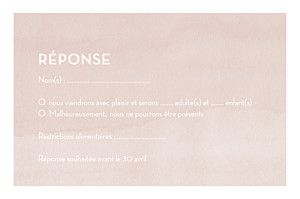 Carton réponse mariage rose aquarelle (paysage) rosé Carton réponse mariage rose aquarelle (paysage) rosé