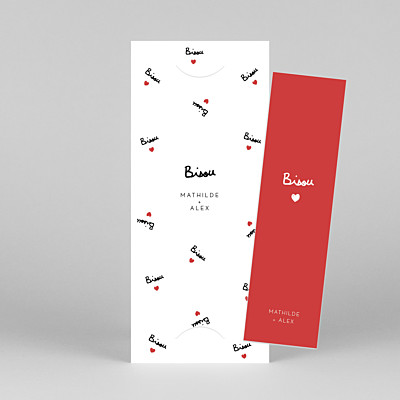 Save the date bisou by mathilde cabanas (marque-page) rouge Save the date bisou by mathilde cabanas (marque-page) rouge
