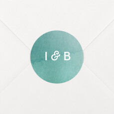 Stickers pour enveloppes mariage Aquarelle deep menthe
