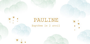 Marque-place baptême bleu brume bleu Marque-place baptême bleu brume bleu