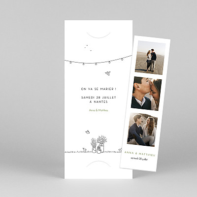 Save the date promesse bohème (marque-page) blanc Save the date promesse bohème (marque-page) blanc