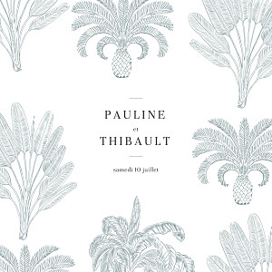 Faire-part de mariage avec dorure oiseaux de paradis (4 pages) (dorure) bleu Faire-part de mariage avec dorure oiseaux de paradis (4 pages) (dorure) bleu