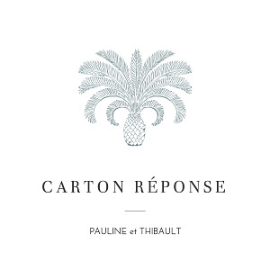 Carton réponse mariage oiseaux de paradis bleu Carton réponse mariage oiseaux de paradis bleu