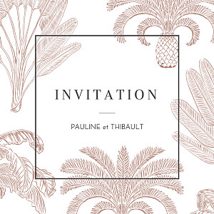 Carton d'invitation mariage rouge oiseaux de paradis rouille Carton d'invitation mariage rouge oiseaux de paradis rouille