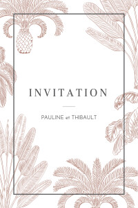Carton d'invitation mariage Oiseaux de paradis portrait rouille Carton d'invitation mariage Oiseaux de paradis portrait rouille