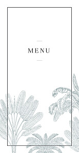 Menu de mariage oiseaux de paradis bleu Menu de mariage oiseaux de paradis bleu