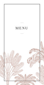 Menu de mariage orange oiseaux de paradis rouille Menu de mariage orange oiseaux de paradis rouille