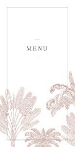 Menu de mariage Oiseaux de paradis rouille Menu de mariage Oiseaux de paradis rouille