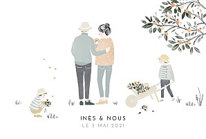 Faire-part de naissance moderne summer family (3 enfants) 1 Faire-part de naissance moderne summer family (3 enfants) 1