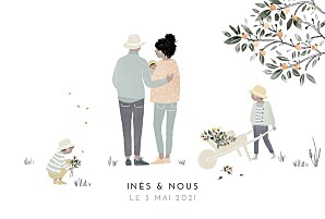 Faire-part de naissance blanc summer family (3 enfants) 2 Faire-part de naissance blanc summer family (3 enfants) 2