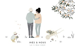 Faire-part de naissance blanc summer family (2 enfants) 2 Faire-part de naissance blanc summer family (2 enfants) 2