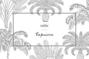 Marque-table mariage blanc oiseaux de paradis noir Marque-table mariage blanc oiseaux de paradis noir