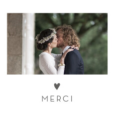 Carte de remerciement mariage Petit élégant cœur blanc Carte de remerciement mariage Petit élégant cœur blanc