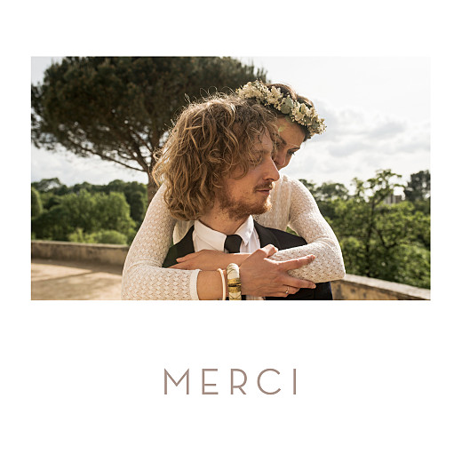 Carte de remerciement mariage Simple 1 photo blanc - Recto Carte de remerciement mariage Simple 1 photo blanc - Recto