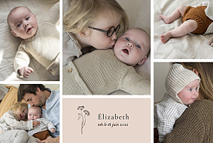 Faire-part de naissance rose herbier (6 photos) rose Faire-part de naissance rose herbier (6 photos) rose