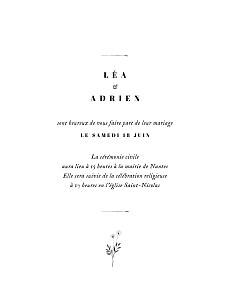 Faire-part de mariage vintage herbier blanc Faire-part de mariage vintage herbier blanc