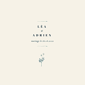 Faire-part de mariage tous genres herbier (4 pages) beige Faire-part de mariage tous genres herbier (4 pages) beige