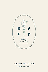 Carton réponse mariage herbier (portrait) beige Carton réponse mariage herbier (portrait) beige