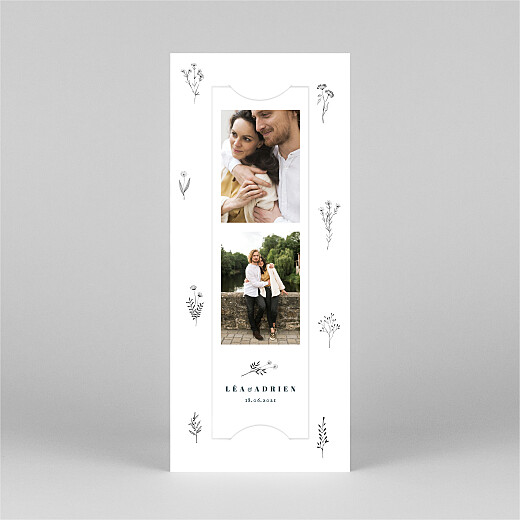 Faire-part de mariage Herbier (marque-page) blanc - Vue 2 Faire-part de mariage Herbier (marque-page) blanc - Vue 2