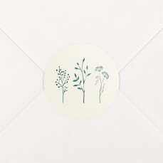 Stickers pour enveloppes mariage Herbier beige