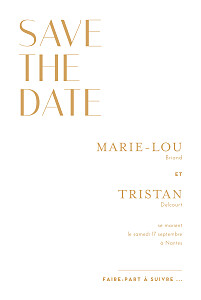 Save the date orange capitale beige Save the date orange capitale beige