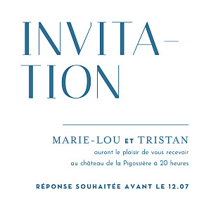 Carton d'invitation mariage bleu capitale bleu Carton d'invitation mariage bleu capitale bleu
