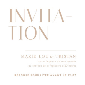 Carton d'invitation mariage Capitale beige Carton d'invitation mariage Capitale beige