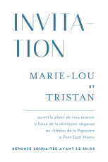 Carton d'invitation mariage Capitale bleu Carton d'invitation mariage Capitale bleu