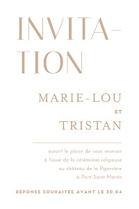 Carton d'invitation mariage beige capitale beige Carton d'invitation mariage beige capitale beige