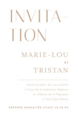 Carton d'invitation mariage Capitale beige Carton d'invitation mariage Capitale beige
