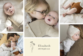 Faire-part de naissance Herbier (6 Photos) Beige