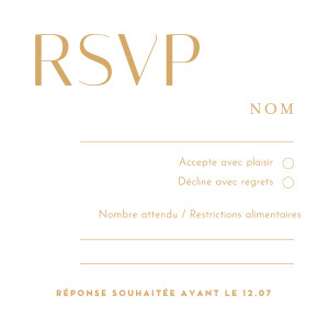 Carton réponse mariage Capitale beige Carton réponse mariage Capitale beige