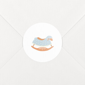 Stickers pour enveloppes naissance Mouton à bascule blanc