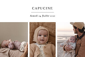 Faire-part de naissance classique doux instants blanc Faire-part de naissance classique doux instants blanc