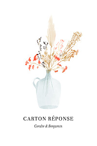 Carton réponse mariage bleu solstice d'été portrait bleu Carton réponse mariage bleu solstice d'été portrait bleu