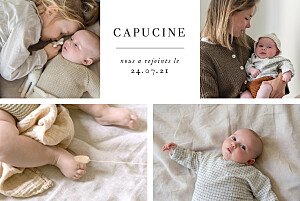 Faire-part de naissance blanc doux instants (paysage) blanc Faire-part de naissance blanc doux instants (paysage) blanc