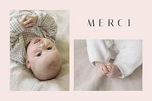 Carte de remerciement blanc barbe à papa rose Carte de remerciement blanc barbe à papa rose