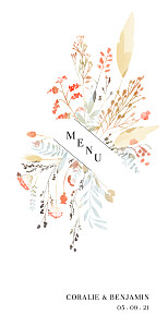 Menu de mariage jaune solstice d'été blanc Menu de mariage jaune solstice d'été blanc